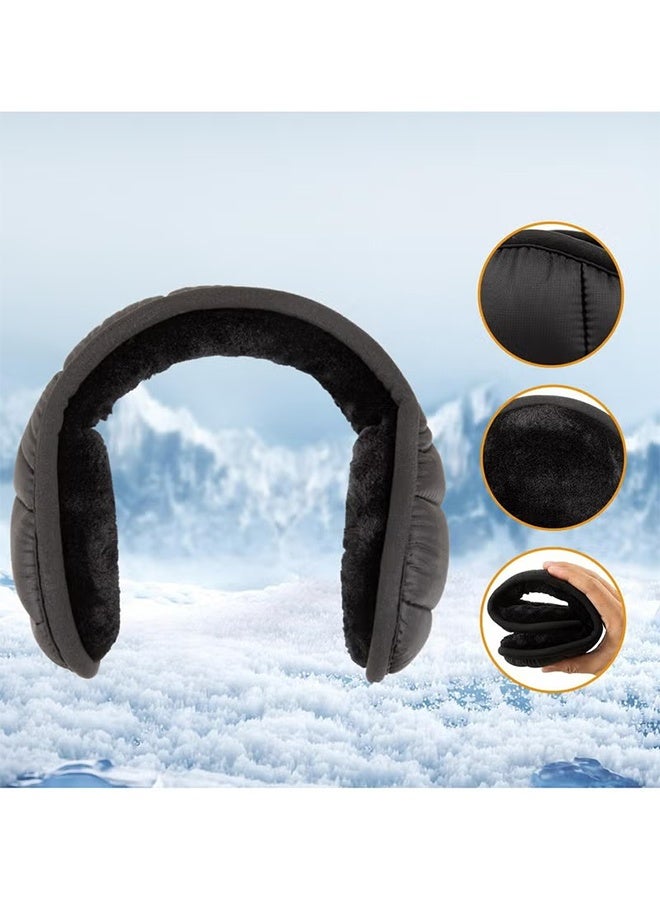 HY Winter Ear Muffs for Men Women Fleece Ear Warmers Foldable Earmuffs Winter Outdoor Unisex Winter Warm Earmuffs Adjustable Ear Covers Men Earmuffs for Cold Weather - Image 2